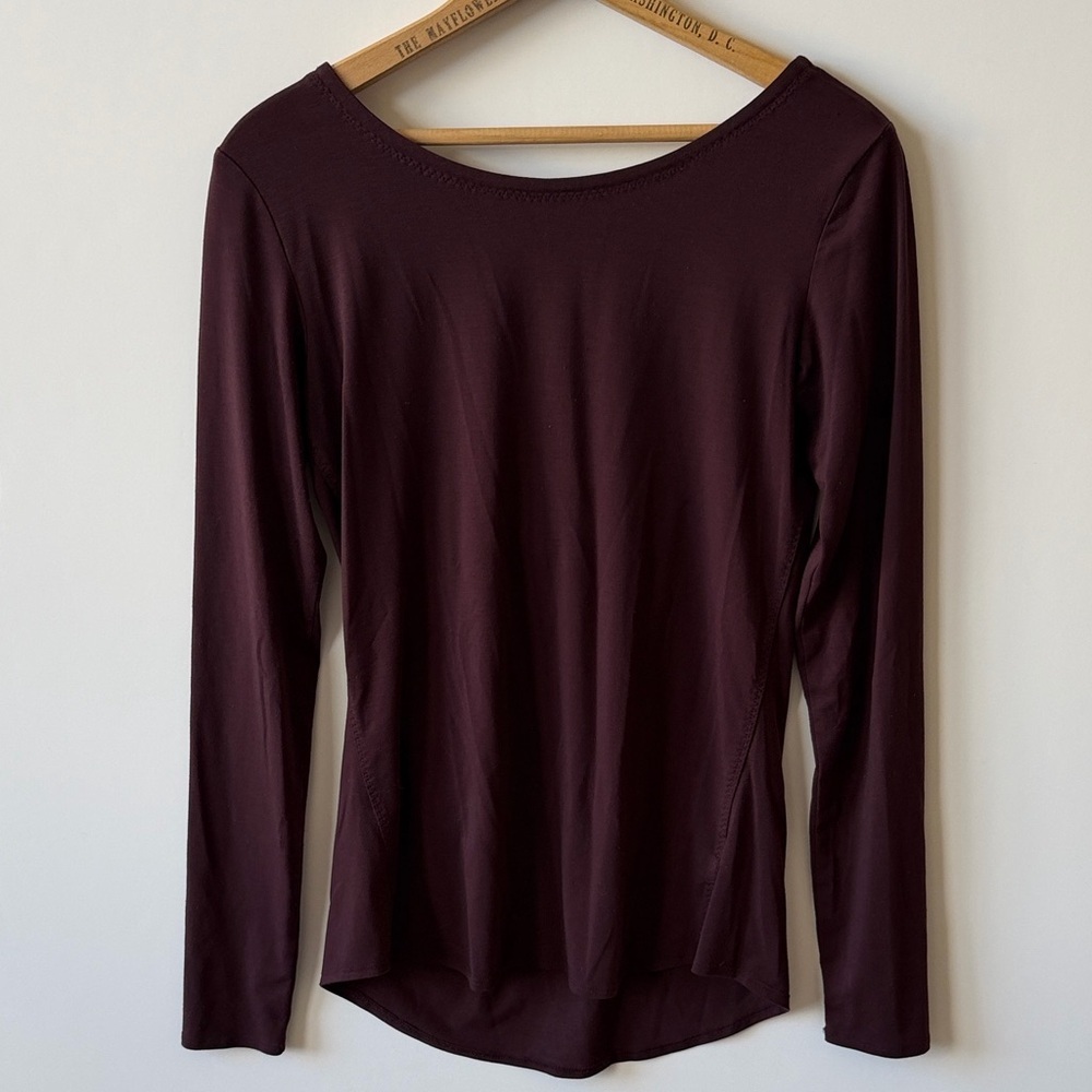 Athleta Maroon Flexlight Open Back Long Sleeve - image 3